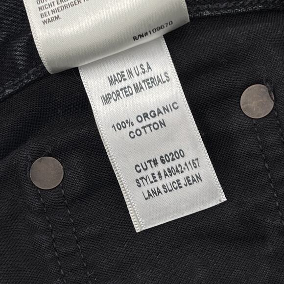 AGOLDE Lana Straight Slice Jeans Descent Black Size 27 - Picture 5 of 6